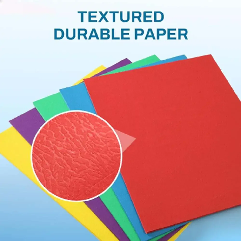 Two Pocket File Folders Pack Assorted Colors Business Card Slot Letter Size